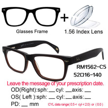 Load image into Gallery viewer, Prescription Eyeglasses Lens Eyewear Rectangle Acetate Reading Men Women Vintage 1.56index Gray Wine White Brown RM1562