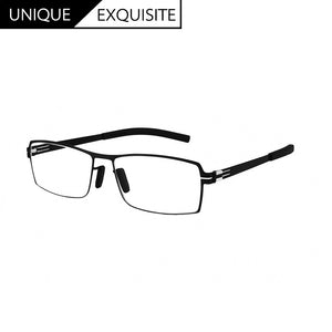 Prescription Eyeglasses Square Frame with Polarized Sunglasses Lenses Clip-on No Screw Lightweight  Eyewear Men/Women