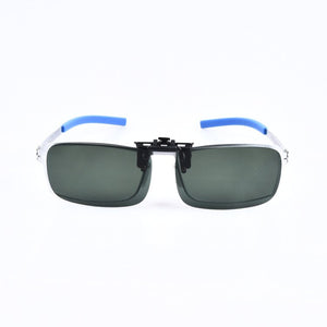 Prescription Eyeglasses Square Frame with Polarized Sunglasses Lenses Clip-on No Screw Lightweight  Eyewear Men/Women