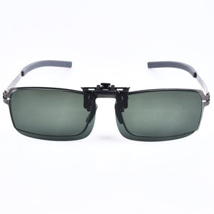 Prescription Eyeglasses Square Frame with Polarized Sunglasses Lenses Clip-on No Screw Lightweight  Eyewear Men/Women