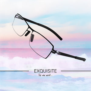 Prescription Eyeglasses Square Frame with Polarized Sunglasses Lenses Clip-on No Screw Lightweight  Eyewear Men/Women