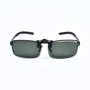 Prescription Eyeglasses Square Frame with Polarized Sunglasses Lenses Clip-on No Screw Lightweight  Eyewear Men/Women