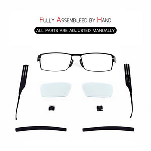 Prescription Eyeglasses Square Frame with Polarized Sunglasses Lenses Clip-on No Screw Lightweight  Eyewear Men/Women
