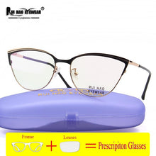 Load image into Gallery viewer, Prescription Eyeglasses Women Cat Eye Glasses Fill Resin Lenses Rui Hao Eyewear Spectacles Frame Women 8502