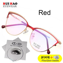 Load image into Gallery viewer, Prescription Eyeglasses Women Cat Eye Glasses Fill Resin Lenses Rui Hao Eyewear Spectacles Frame Women 8502