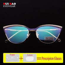 Load image into Gallery viewer, Prescription Eyeglasses Women Cat Eye Glasses Fill Resin Lenses Rui Hao Eyewear Spectacles Frame Women 8502