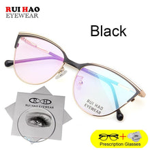 Load image into Gallery viewer, Prescription Eyeglasses Women Cat Eye Glasses Fill Resin Lenses Rui Hao Eyewear Spectacles Frame Women 8502