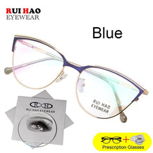 Load image into Gallery viewer, Prescription Eyeglasses Women Cat Eye Glasses Fill Resin Lenses Rui Hao Eyewear Spectacles Frame Women 8502