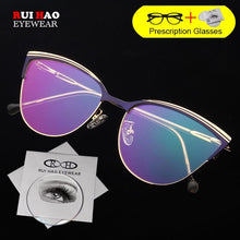 Load image into Gallery viewer, Prescription Eyeglasses Women Cat Eye Glasses Fill Resin Lenses Rui Hao Eyewear Spectacles Frame Women 8502