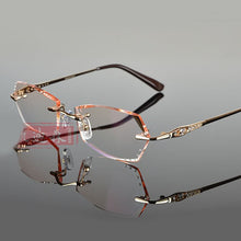 Load image into Gallery viewer, Prescription Glasses Women Eyewear Gradient Dark Color Lenses Rhinestone Glass Eyewear
