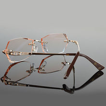 Load image into Gallery viewer, Prescription Glasses Women Eyewear Gradient Dark Color Lenses Rhinestone Glass Eyewear