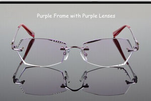 Prescription Glasses Women Eyewear Gradient Dark Color Lenses Rhinestone Glass Eyewear