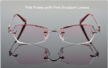 Load image into Gallery viewer, Prescription Glasses Women Eyewear Gradient Dark Color Lenses Rhinestone Glass Eyewear