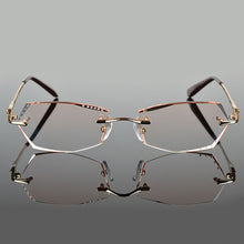 Load image into Gallery viewer, Prescription Glasses Women Eyewear Gradient Dark Color Lenses Rhinestone Glass Eyewear