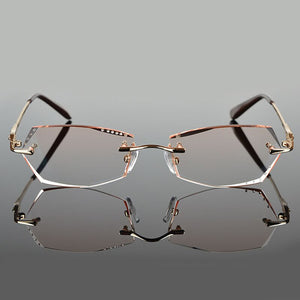 Prescription Glasses Women Eyewear Gradient Dark Color Lenses Rhinestone Glass Eyewear
