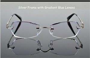 Prescription Glasses Women Eyewear Gradient Dark Color Lenses Rhinestone Glass Eyewear