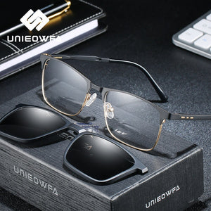 Prescription Magnet Clip on Sunglasses Men Myopia Optical Sun Glasses For Men Polarized Magnet Clip Glasses Male UV400 Alloy