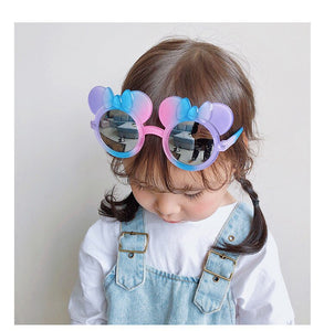 Princess children's cute gradient cartoon girls sun glasses colorful sunscreen trend sunglasses glasses frame