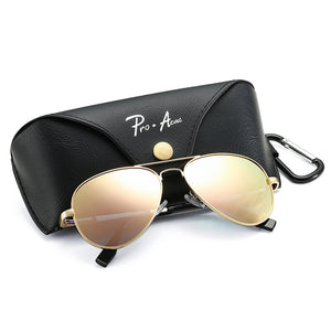 Pro Acme 3 SIZE Classic Pilot Sunglasses Men Women Polarized Metal Frame Mirrored Lens Glasses for Driving  for Kids PC0324