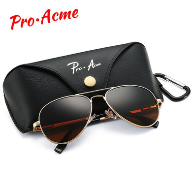 Pro Acme 60mm Brown Oversized Pilot Polarized Sunglasses Men Women Metal Frame Glasses for Driving with Spring Hinges PA0329