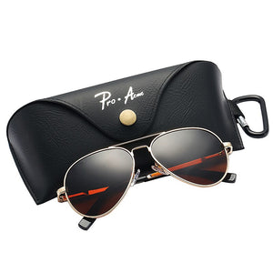 Pro Acme 60mm Brown Oversized Pilot Polarized Sunglasses Men Women Metal Frame Glasses for Driving with Spring Hinges PA0329
