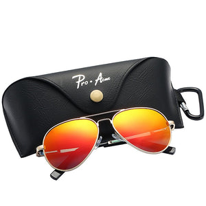 Pro Acme 60mm Brown Oversized Pilot Polarized Sunglasses Men Women Metal Frame Glasses for Driving with Spring Hinges PA0329