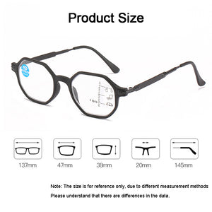 Progressive Multifocus Computer Reading Glasses Blue Light Blocking Spring Hinge Multifocal Reader Eyeglass For Women Men