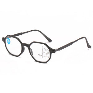 Progressive Multifocus Computer Reading Glasses Blue Light Blocking Spring Hinge Multifocal Reader Eyeglass For Women Men
