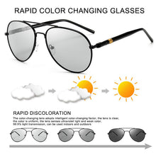 Load image into Gallery viewer, Psacss Classic Pilot Pochromic Sunglasses Men Driving Clear Polarized Lens Sun Glasses Male Vintage Brand Sunglass Oculos UV