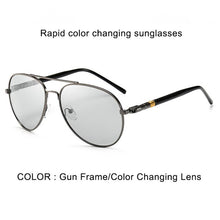 Load image into Gallery viewer, Psacss Classic Pilot Pochromic Sunglasses Men Driving Clear Polarized Lens Sun Glasses Male Vintage Brand Sunglass Oculos UV