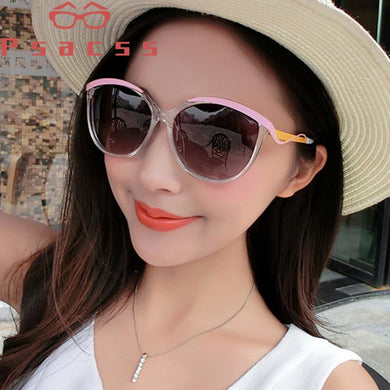 Psacss Sunglasses Women Brand Designer Women's Beach Sun Glasses Vintage Strange Shape For Women Mirror Retro Oculos UV400