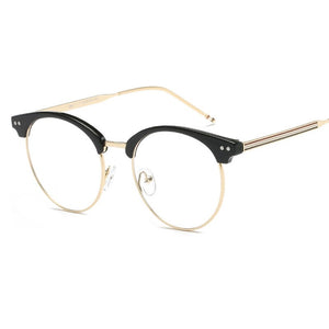 Psacss Round Transparent Glasses Clear Len Women Men Spectacle Myopia Eyeglasses Frame  Brand Designer Nerd Optical Frame