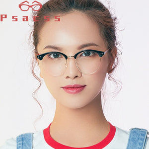 Psacss Round Transparent Glasses Clear Len Women Men Spectacle Myopia Eyeglasses Frame  Brand Designer Nerd Optical Frame