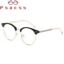 Carica l&#39;immagine nel visualizzatore di Gallery, Psacss Round Transparent Glasses Clear Len Women Men Spectacle Myopia Eyeglasses Frame  Brand Designer Nerd Optical Frame