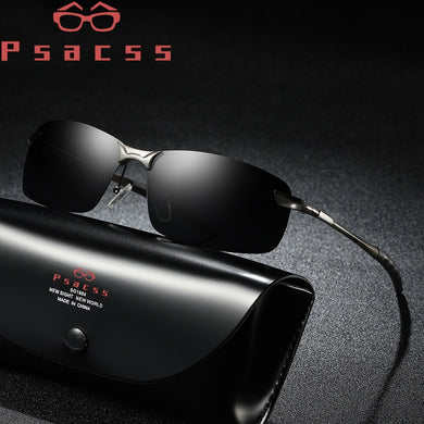Psacss Square Sunglasses Men Pochromic Brand Designer Driving Fishing Sun Glasses Men's High Quality Metal Frame Mirror UV400