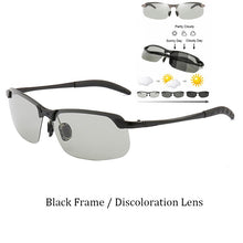 Load image into Gallery viewer, Psacss Square Sunglasses Men Pochromic Brand Designer Driving Fishing Sun Glasses Men&#39;s High Quality Metal Frame Mirror UV400