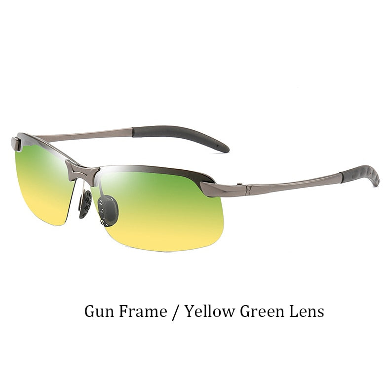 Psacss Square Sunglasses Men Pochromic Brand Designer Driving Fishing Sun Glasses Men's High Quality Metal Frame Mirror UV400