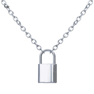 Punk Chain with Lock Necklace for Women Men Padlock Pendant Necklace 2020 Statement Gothic Cool Collier Femme Fashion Jewelry