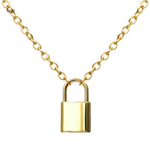 Carica l&#39;immagine nel visualizzatore di Gallery, Punk Chain with Lock Necklace for Women Men Padlock Pendant Necklace 2020 Statement Gothic Cool Collier Femme Fashion Jewelry