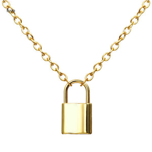 Punk Chain with Lock Necklace for Women Men Padlock Pendant Necklace 2020 Statement Gothic Cool Collier Femme Fashion Jewelry