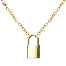 Carica l&#39;immagine nel visualizzatore di Gallery, Punk Chain with Lock Necklace for Women Men Padlock Pendant Necklace 2020 Statement Gothic Cool Collier Femme Fashion Jewelry