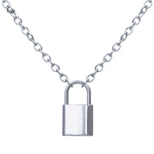 Carica l&#39;immagine nel visualizzatore di Gallery, Punk Chain with Lock Necklace for Women Men Padlock Pendant Necklace 2020 Statement Gothic Cool Collier Femme Fashion Jewelry