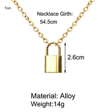Carica l&#39;immagine nel visualizzatore di Gallery, Punk Chain with Lock Necklace for Women Men Padlock Pendant Necklace 2020 Statement Gothic Cool Collier Femme Fashion Jewelry