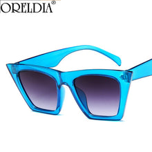 Load image into Gallery viewer, Punk Flat Top Cat Eye Sunglasses 2023 Colorsful Sun Glasses Square Shades Eyewear Lady Brand Designer Eyeglasses UV400