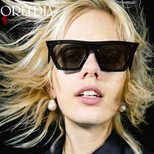 Load image into Gallery viewer, Punk Flat Top Cat Eye Sunglasses 2023 Colorsful Sun Glasses Square Shades Eyewear Lady Brand Designer Eyeglasses UV400