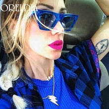 Load image into Gallery viewer, Punk Flat Top Cat Eye Sunglasses 2023 Colorsful Sun Glasses Square Shades Eyewear Lady Brand Designer Eyeglasses UV400