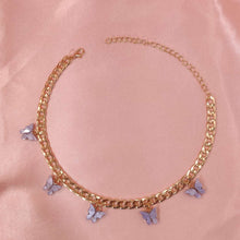 Load image into Gallery viewer, Punk Gold  Silver Color Chain 5 Butterfly Pendant Necklace for Women Wedding Party Statement 2020 Cute Choker Necklaces Jewelry
