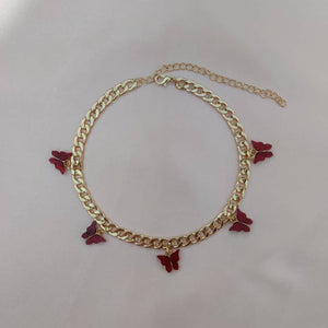 Punk Gold  Silver Color Chain 5 Butterfly Pendant Necklace for Women Wedding Party Statement 2020 Cute Choker Necklaces Jewelry