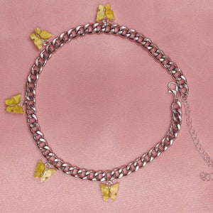 Punk Gold  Silver Color Chain 5 Butterfly Pendant Necklace for Women Wedding Party Statement 2020 Cute Choker Necklaces Jewelry