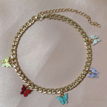 Load image into Gallery viewer, Punk Gold  Silver Color Chain 5 Butterfly Pendant Necklace for Women Wedding Party Statement 2020 Cute Choker Necklaces Jewelry